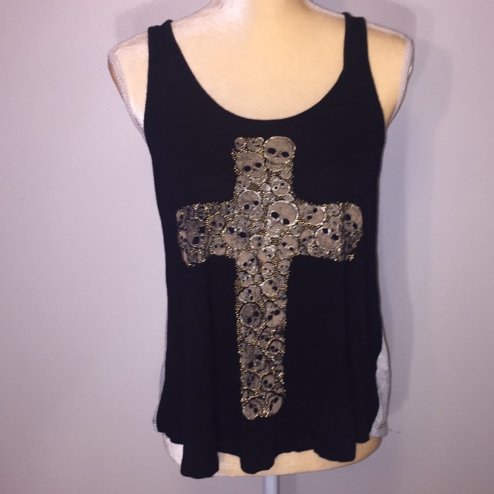 The clas-sic skull cross tank top emo grunge